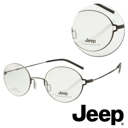 【JEEP】純鈦細框圓形槍色光學眼鏡(J-F8026-C2)