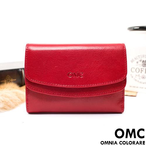 OMC - 原皮魅力真皮系列多卡零錢袋中夾-共3色