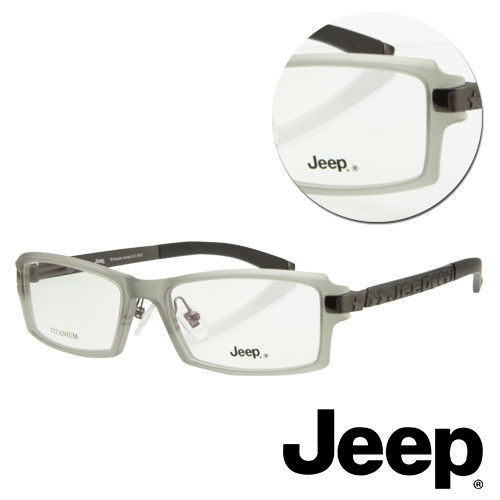 【JEEP】純鈦全框方形白色光學眼鏡(J-TF5004-C4)