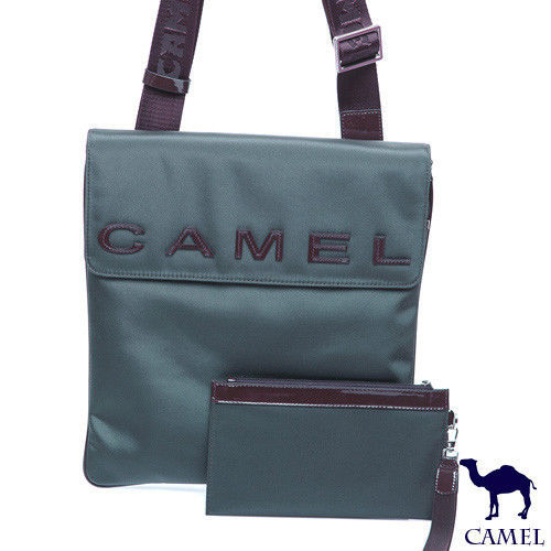 CAMEL - 英倫極簡風超質感牛皮薄型直式側肩包