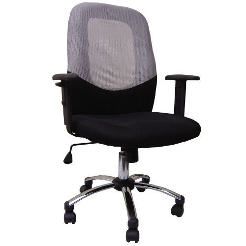 大型雙彩(鍍鉻鋼管腳)主管椅/辦公椅/電腦椅[含後仰功能與無段式升降氣壓棒]