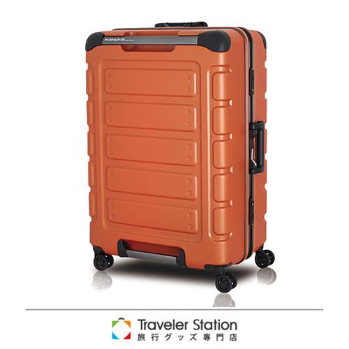 《Traveler Station》Traveler Station 22吋悍馬鋁框拉桿箱-閃橘色
