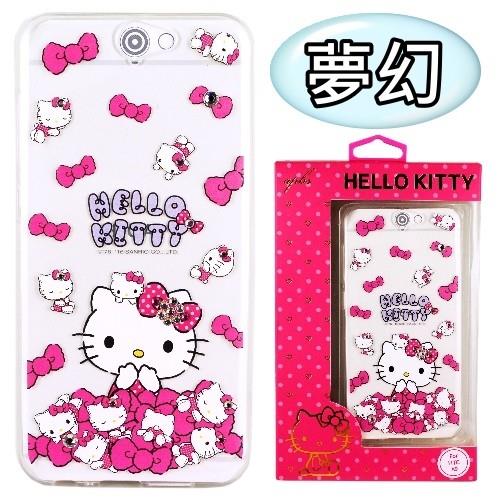 【Hello Kitty】HTC One A9 彩鑽透明保護軟套-夢幻