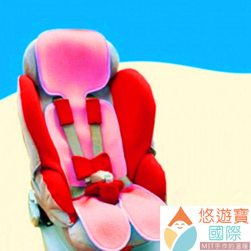 【悠遊寶國際-MIT手作的溫暖】嬰兒推車/安全座椅--透氣坐墊(甜蜜粉)