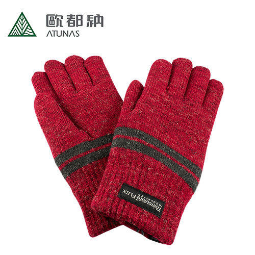 【ATUNAS 歐都納】3M保暖手套(紅)-M