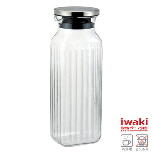 【iwaki】耐熱玻璃水壺 1L(方型款)