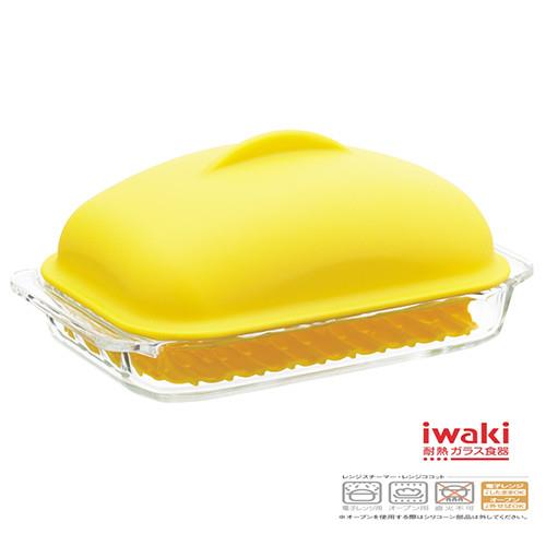 【iwaki】耐熱焗烤蓋附蓋700ml(黃)