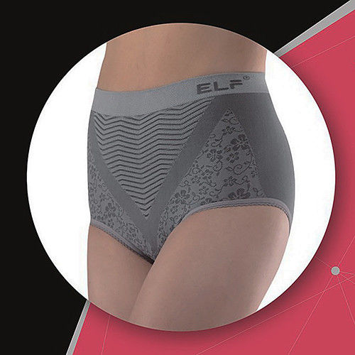 三合豐 ELF, 女性竹炭+銀纖維機能美型三角內褲(MIT 灰色)-行動
