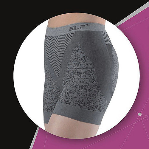 三合豐 ELF, 女性竹炭+銀纖維機能美型四角平口內褲(MIT 灰色)-行動