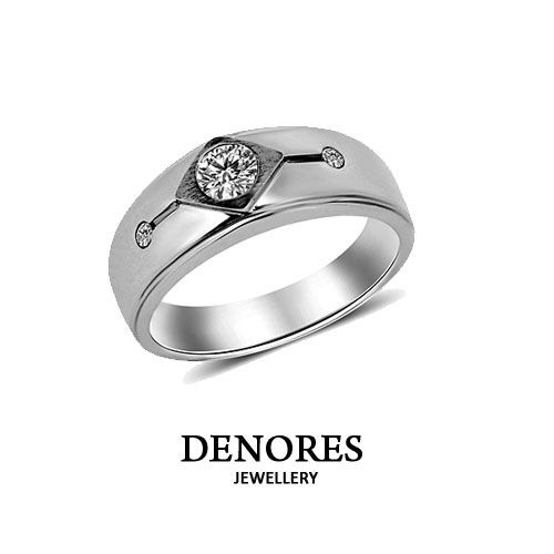 DENORES 光澤閃耀0.30克拉八心八箭男鑽戒