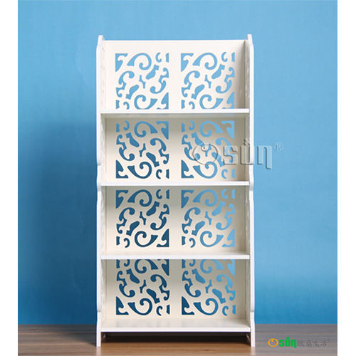 【Osun】木塑板置物架 歐式白色雕花四層經典款(CE-178_8040)