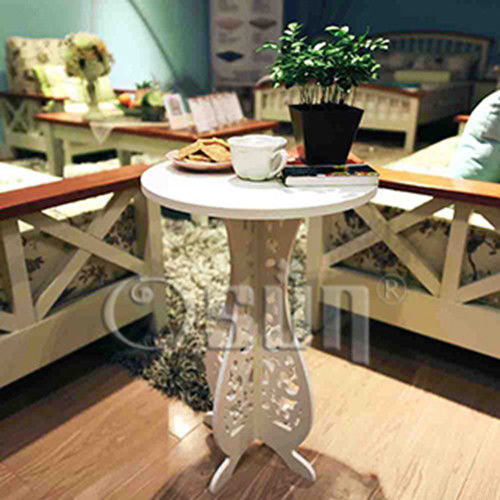 【Osun】DIY木塑板歐式白色巴洛克雕花小圓桌(CE-178-小圓桌)