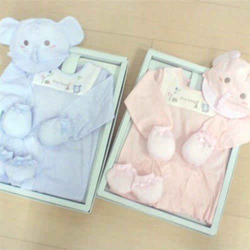 GMP BABY台灣製舒適寶貝雙熊兩用兔裝+帽彌月禮盒1組