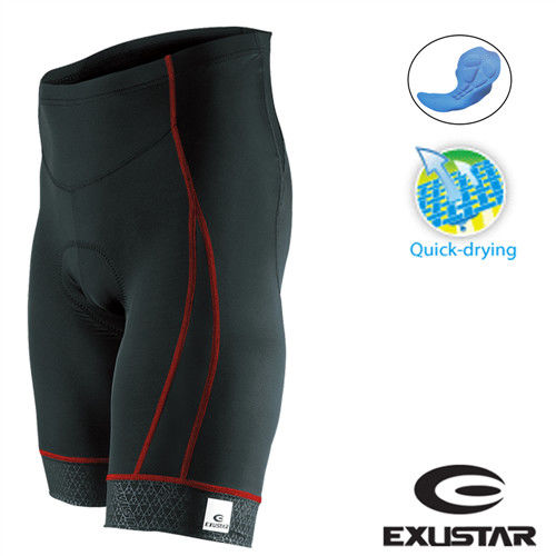 EXUSTAR 最新5D立體抗UV專業短車褲(紅) XL