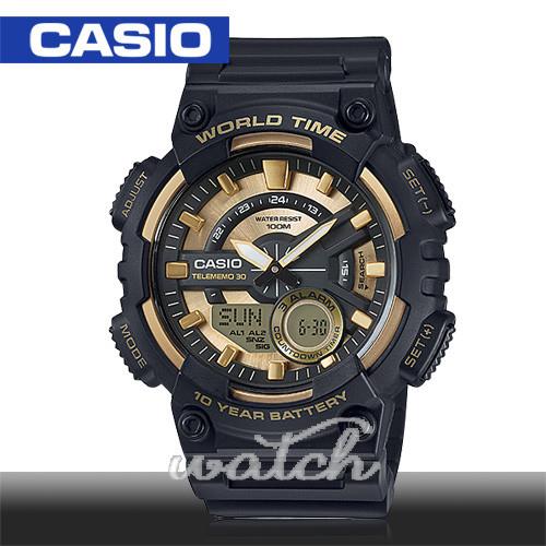 【CASIO 卡西歐】多功能運動錶_30組電話簿_防水_旅人自由行最愛_鏡面4.6cm(AEQ-110BW-9AVDF)
