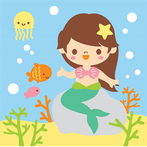 LOVIN 超萌韓版數字油畫海洋系列可愛美人魚(4) 1幅