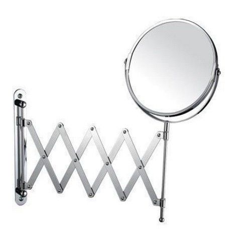 【協貿】歐式時尚高檔金屬7寸美容鏡浴室雙面化妝鏡放大壁掛折疊伸縮