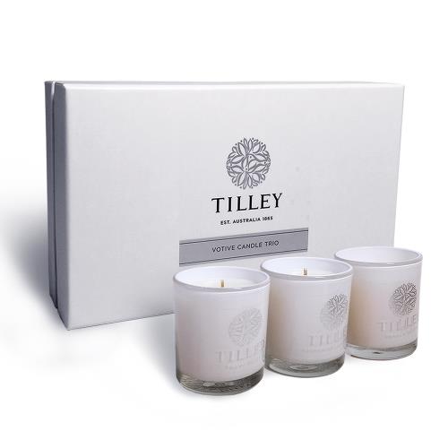 Tilley百年特莉 澳洲香氛大豆蠟燭三入禮盒-牡丹玫瑰,薰衣草,香草