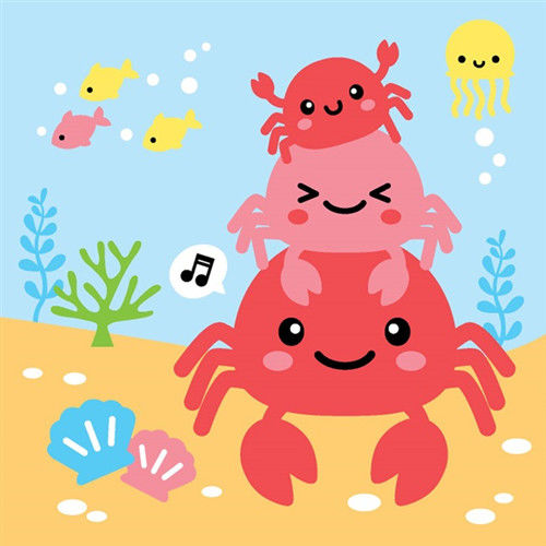LOVIN 超萌韓版數字油畫海洋系列 可愛螃蟹(7)1幅