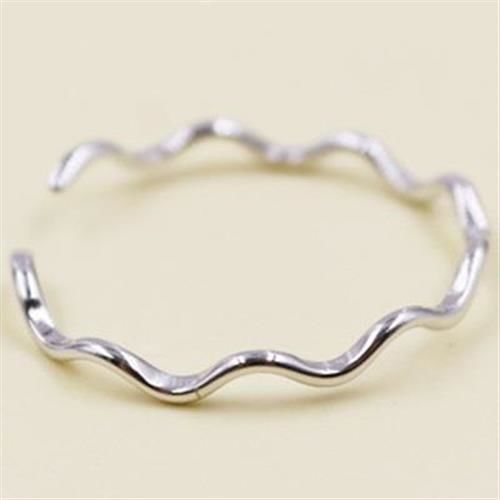 【米蘭精品】925純銀戒指銀飾波浪造型精緻簡約