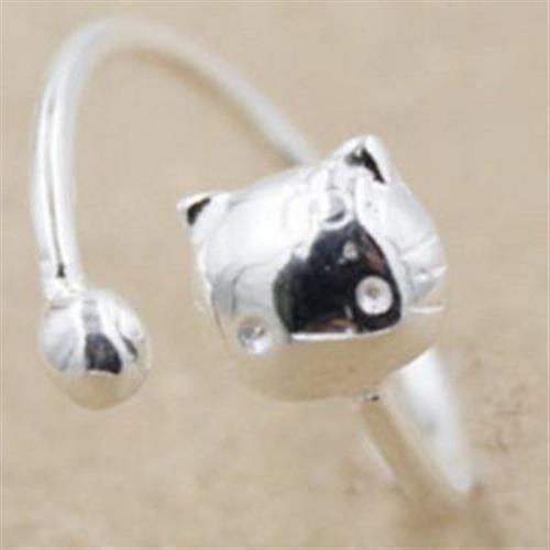 【米蘭精品】925純銀戒指銀飾貓咪造型可愛迷人