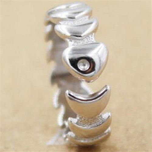 【米蘭精品】925純銀戒指銀飾魚骨造型獨特吸睛