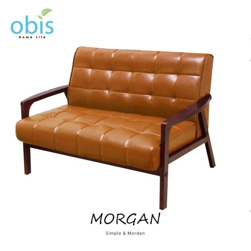 [obis] MORGAN 現代風造型雙人皮沙發/皮質沙發/雙人沙發