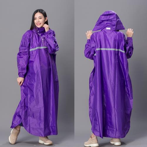 【東伸 DongShen】風型尼龍頭套式雨衣-紫色-行動