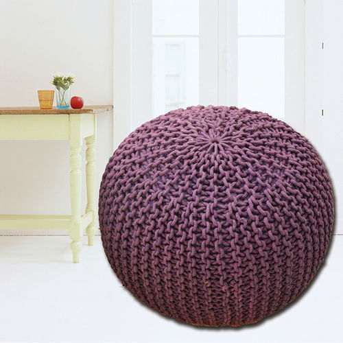 印度手工編織泡芙椅-紫