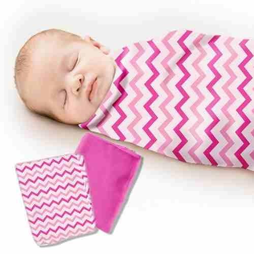 【美國Summer Infant】輕量細棉紗布寶寶毯(粉紅簡約風2入組)-行動