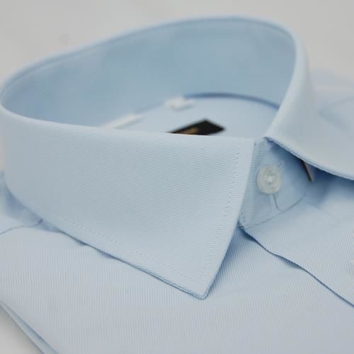 任-【金安德森】藍色細斜紋窄版短袖襯衫