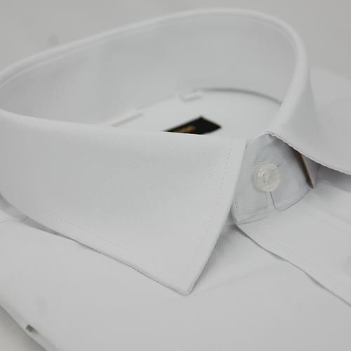 任-【金安德森】白色細斜紋窄版短袖襯衫