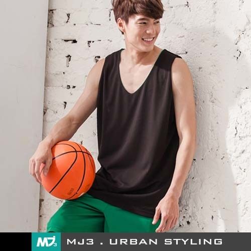 【MJ3】純色吸濕排汗籃球背心-男(綠/黑)-181410172