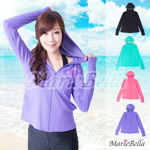 Marie Bella 高涼感透氣抗UV防曬外套合身版 2件組 4色 黑. 桃紅 . 紫. 綠