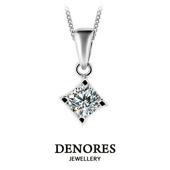 DENORES 璀璨星語0.30克拉八心八箭美鑽項鍊