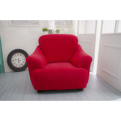 Osun-一體成型防蹣彈性沙發套/沙發罩_1人座 素色款 富貴紅