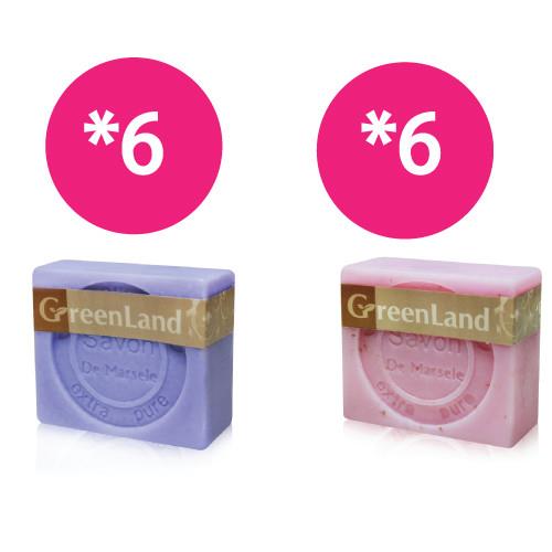 GreenLand 法式絲滑緊緻馬賽皂(12入綜合木盒組)