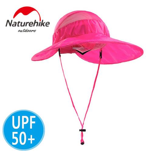 【Naturehike】UPF50+輕巧折疊款多功能遮陽帽/防曬帽(玫紅)