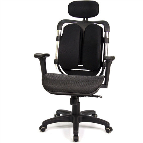 aaronation 愛倫國度 - 黑爪網布坐墊雙背式辦公電腦椅 (i-119MHSGA-1)
