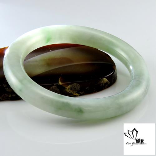 【礦世】經典全青A貨翡翠圓骨手鐲