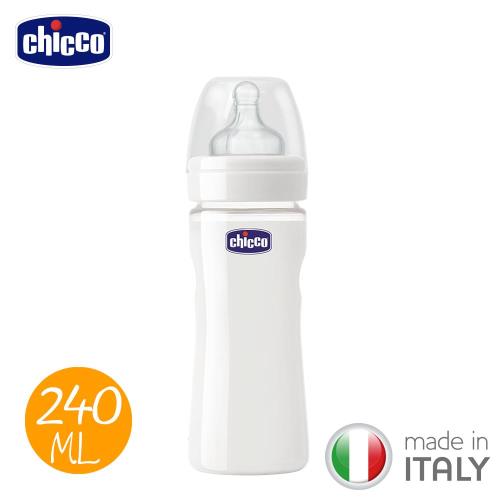 任-chicco-舒適哺乳-矽膠玻璃大奶瓶240ml +小單孔奶嘴