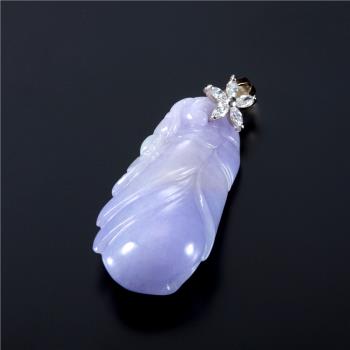 【森茂珠寶】緬甸天然翡翠A貨 春帶彩花開富貴墜子 F1810