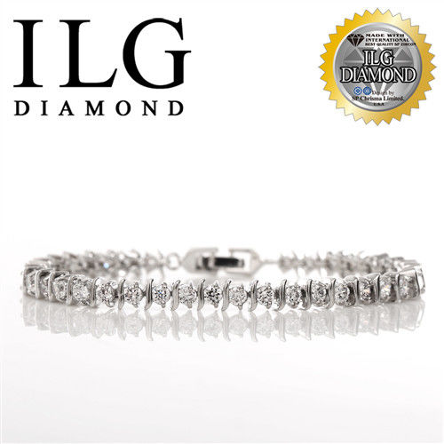ILG鑽頂級八心八箭擬真鑽石手鍊-鑽約10分-流轉愛情款 BR050紀念日送禮生日禮物