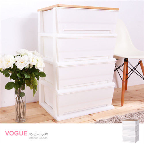 【Simple】時光白色 DIY組裝式 木天板四層收納櫃 (120L) (加寬版)