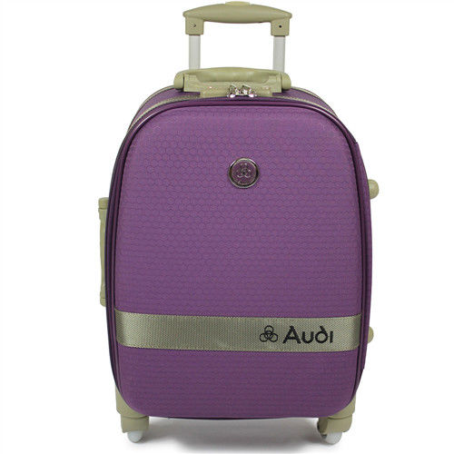【Audi 奧迪】18吋新蜂巢格4輪360度~Audi登機箱旅行箱M-71518-淺紫