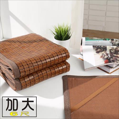 BuyJM天然炭化3D立體透氣網墊款雙人加大6尺專利麻將竹涼蓆/附鬆緊帶款/長186*寬180