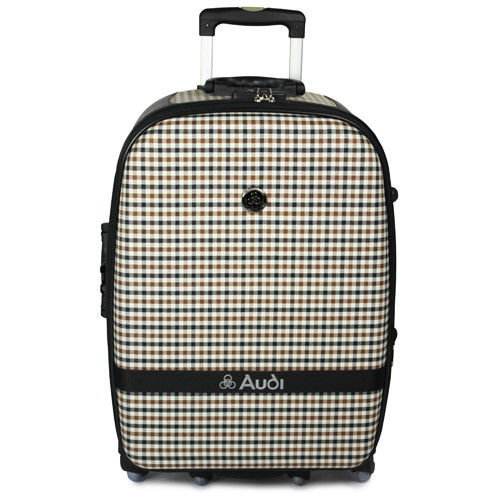 【Audi 奧迪】25吋方格紋Audi行李箱旅行箱M-61525-黑