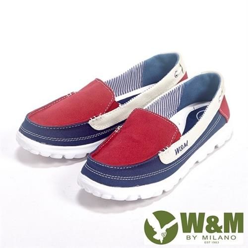 【W&M】BOUNCE系列 超彈力舒適雙色拼布增高鞋女鞋-紅