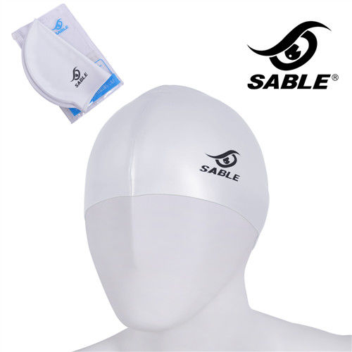 【黑貂SABLE】單色矽膠泳帽(乳白)