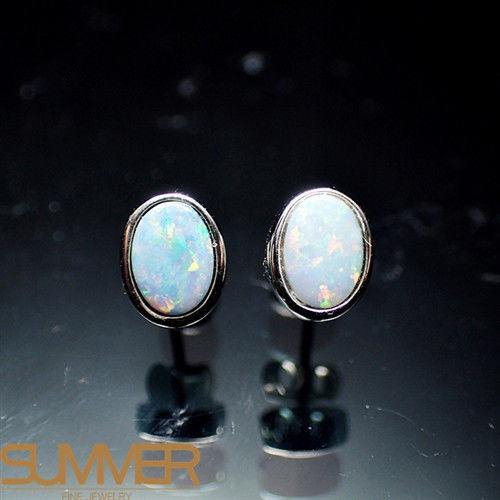 【SUMMER寶石】天然澳洲國寶蛋白石耳環(時尚設計款-925銀-267)